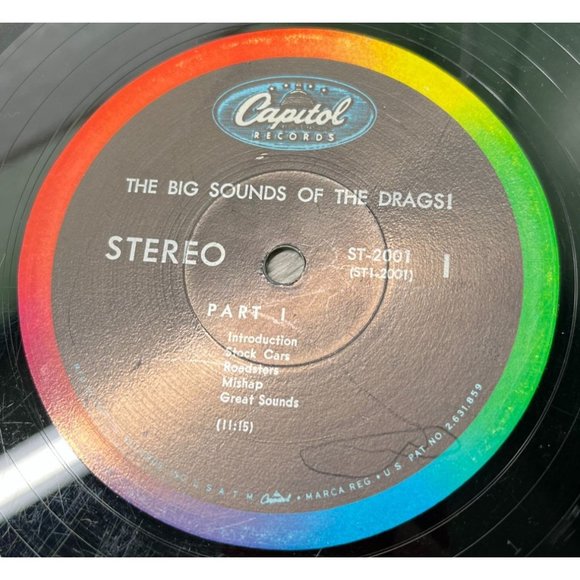 The Big Sounds of Drags LP Capitol ST 2001 Racing Sound Effects Vinyl Record - Picture 2 of 8